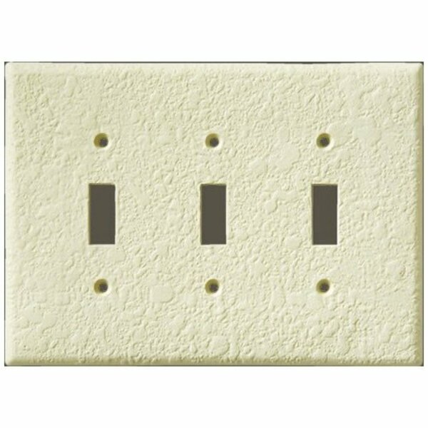 Can-Am Supply InvisiPlate Switch Wallplate, 5 in L, 6-3/4 in W, 3 -Gang, Painted Orange Peel Texture OP-T-3